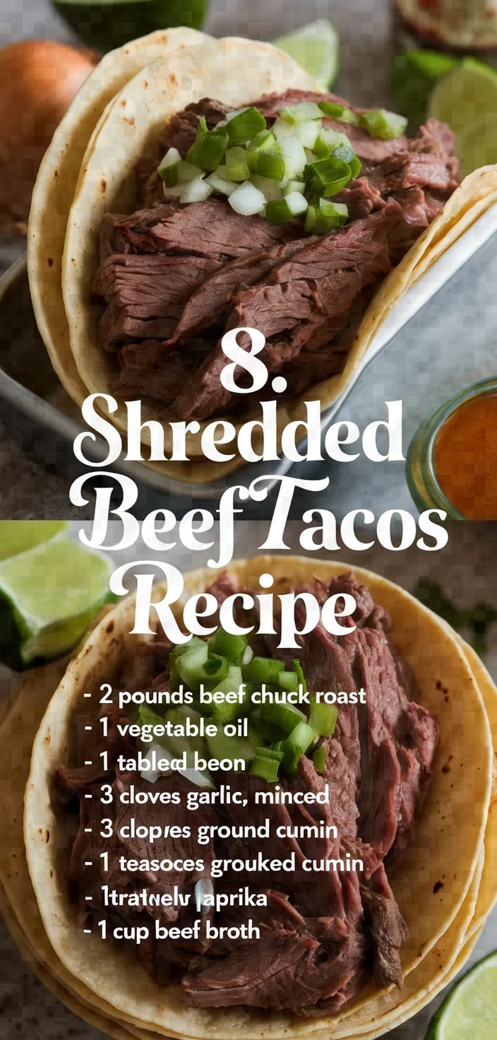 8. Shredded Beef Tacos Recipe