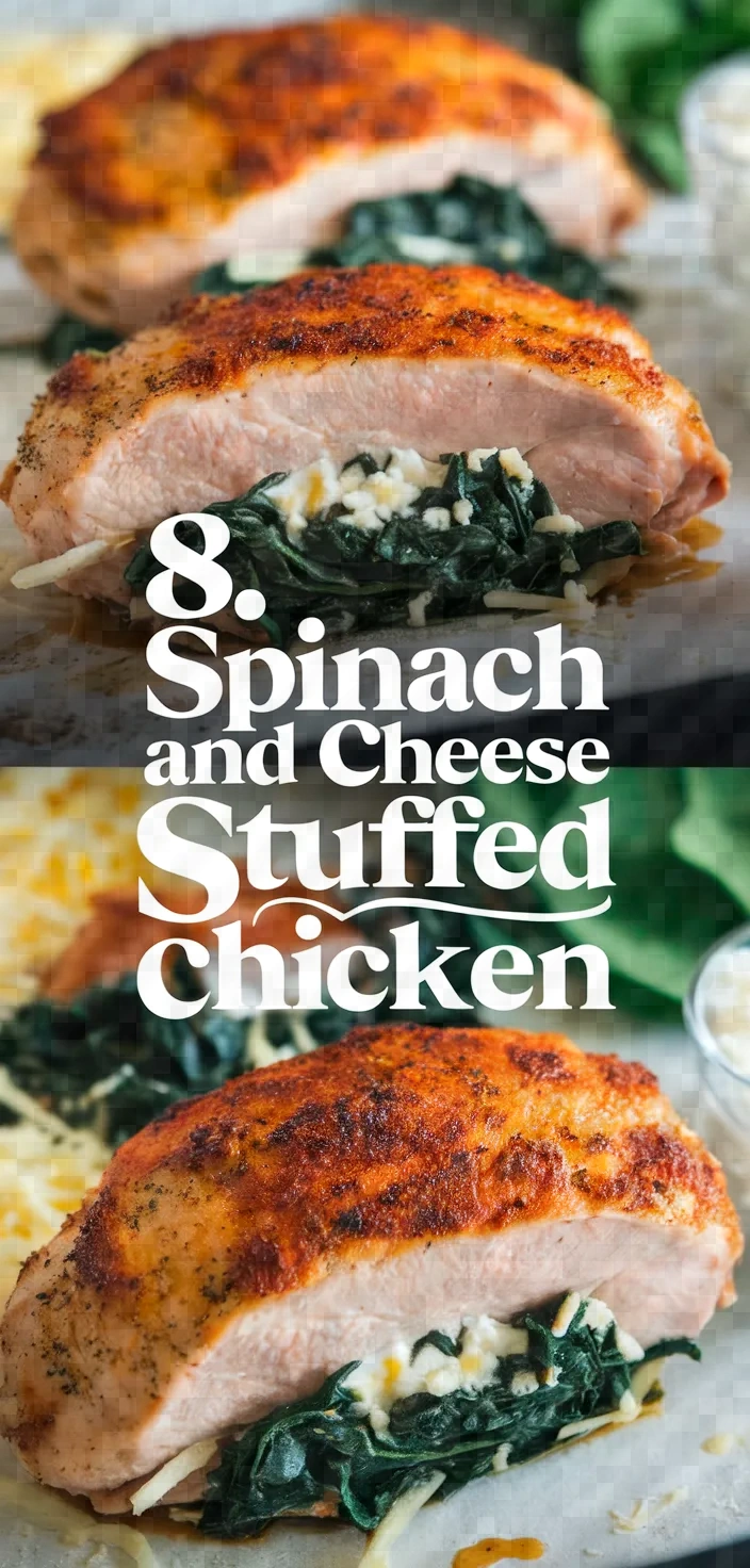 8. Spinach and Cheese Stuffed Chicken