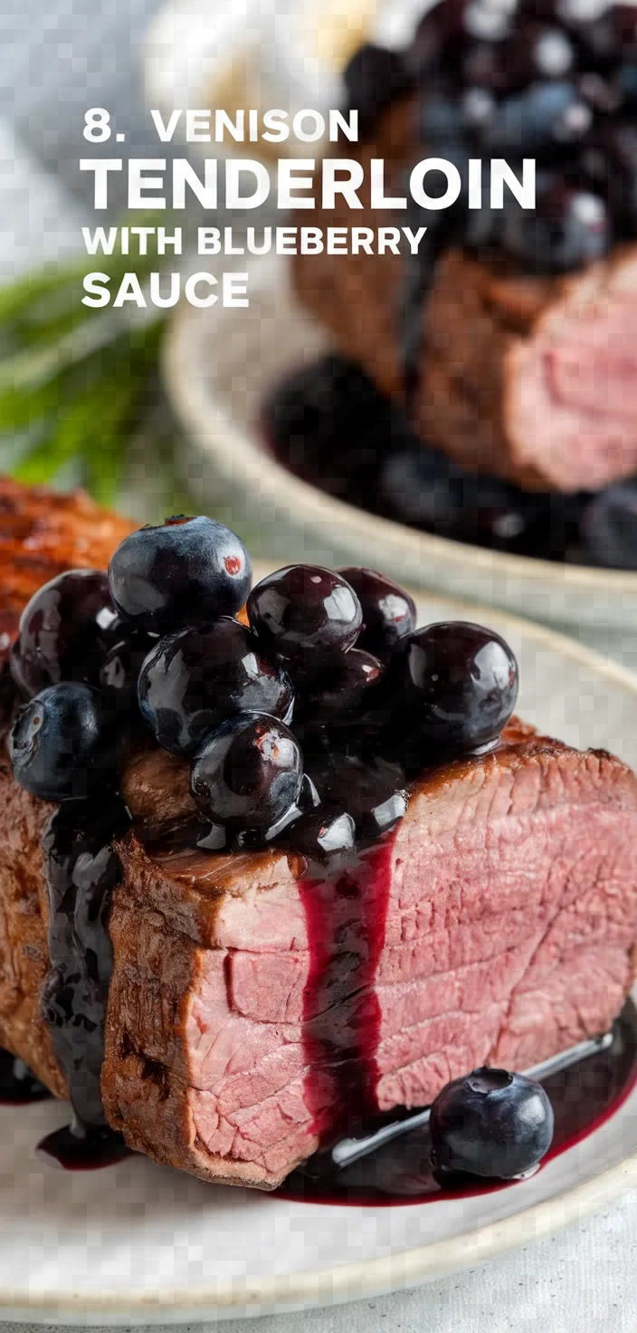 8. Venison Tenderloin with Blueberry Sauce