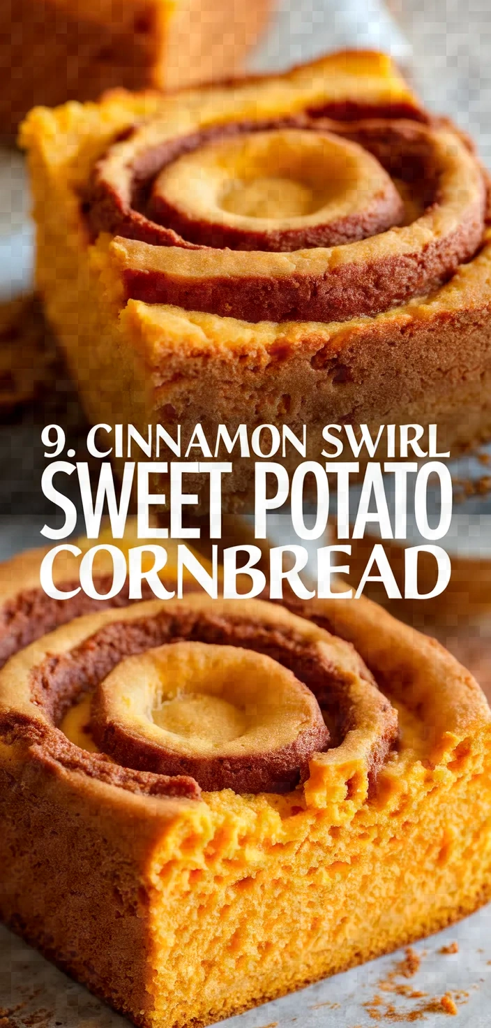 9. Cinnamon Swirl Sweet Potato Cornbread