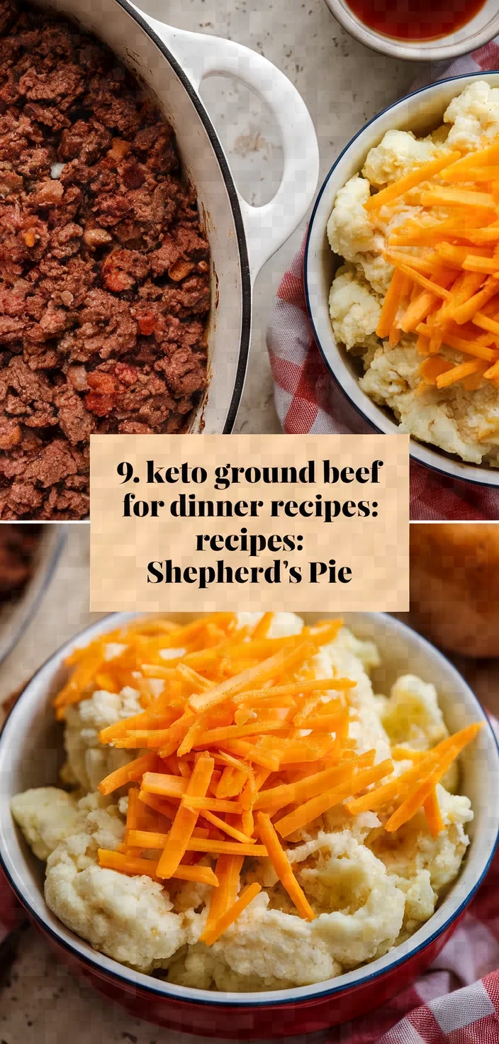 9. Keto Ground Beef for Dinner Recipes: Shepherd's Pie