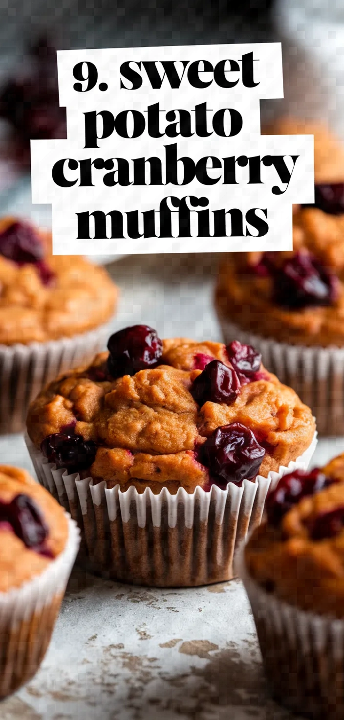 9. Sweet Potato Cranberry Muffins