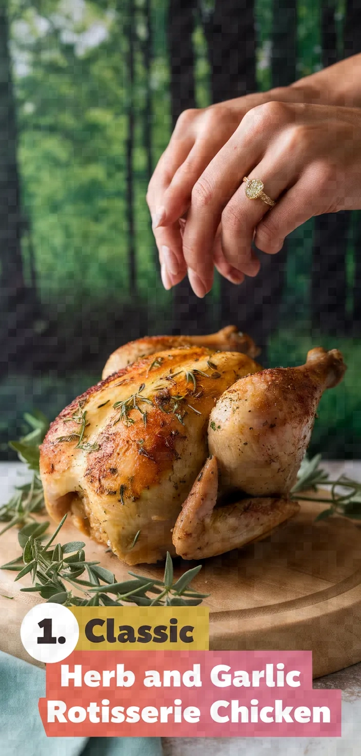 1. Classic Herb and Garlic Rotisserie Chicken