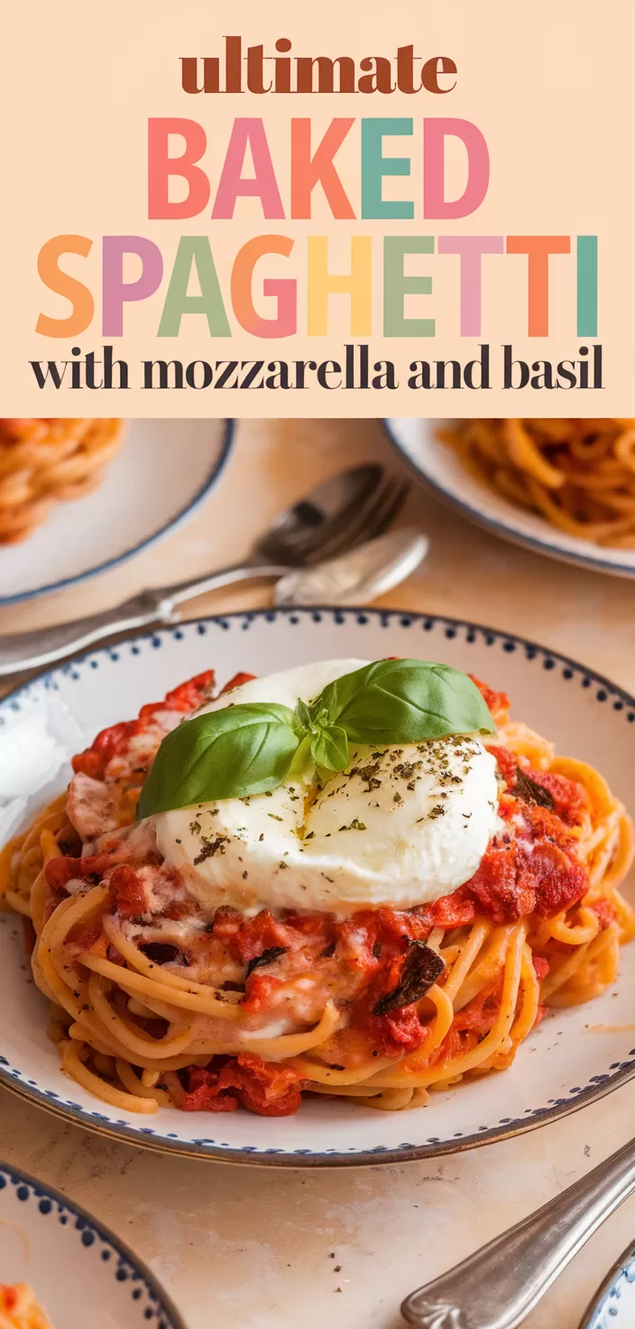 12. Baked Spaghetti with Mozzarella and Basil