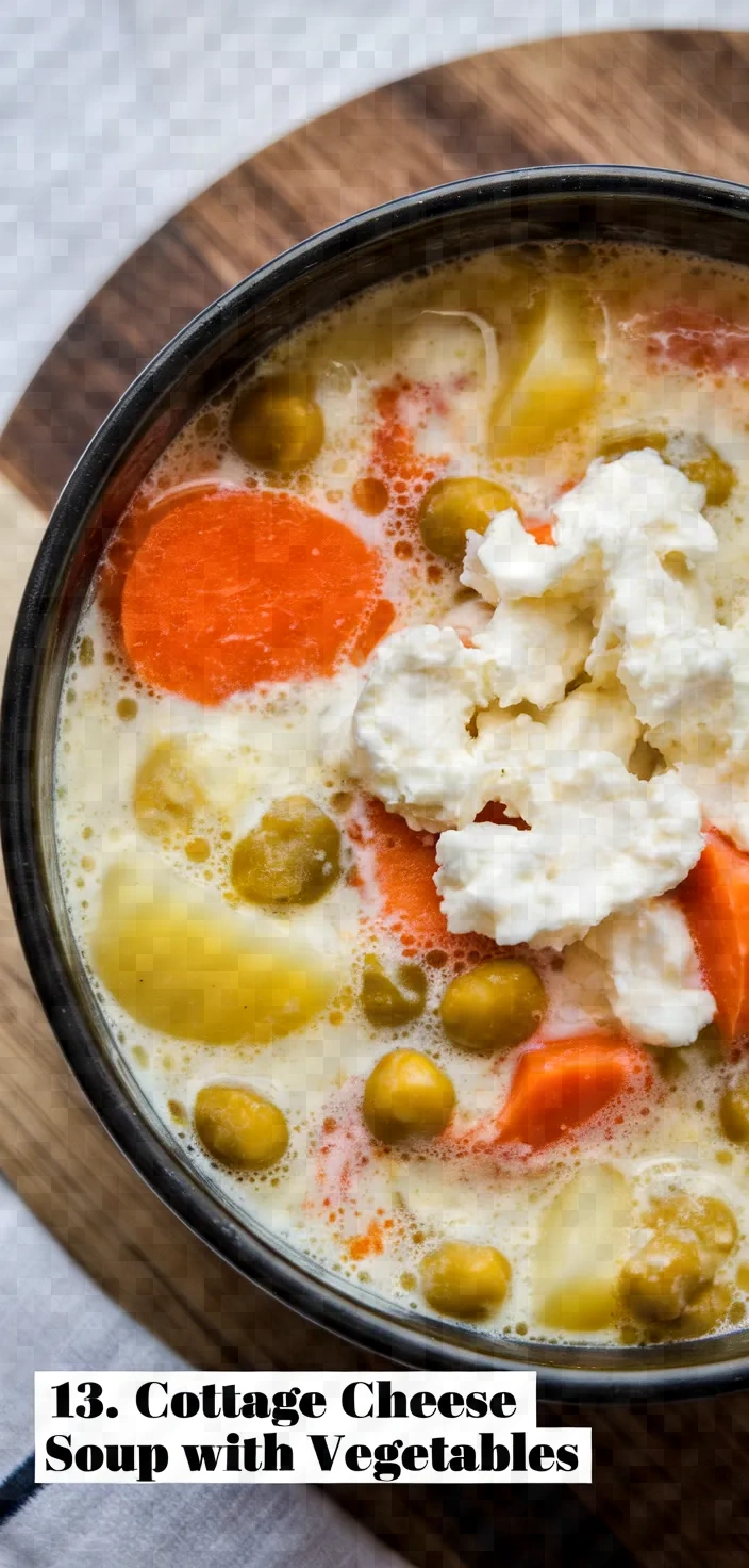 13. Cottage Cheese Soup with Vegetables