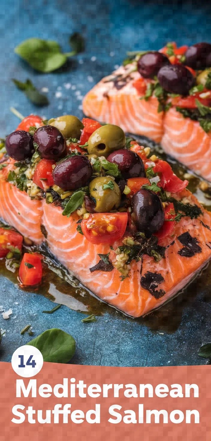 14. Mediterranean Stuffed Salmon