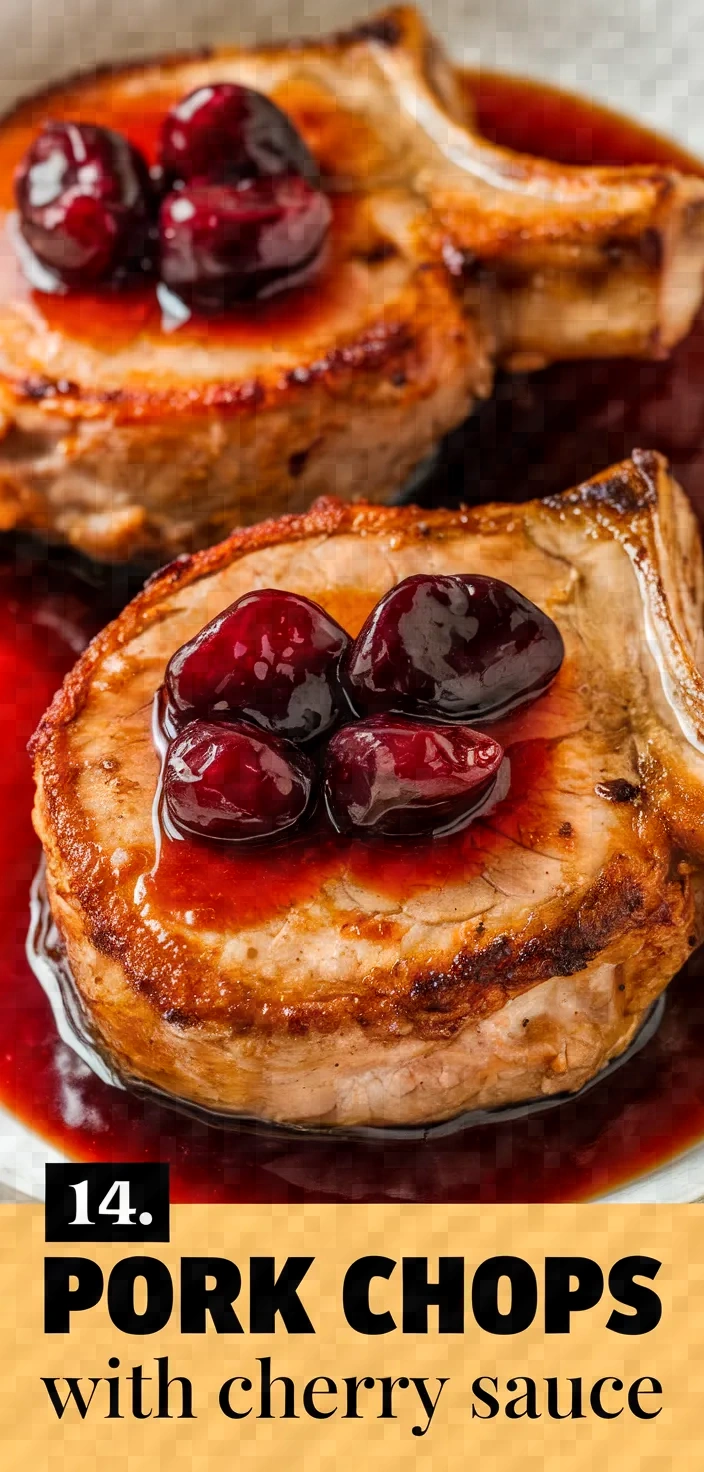 14. Pork Chops with Cherry Sauce