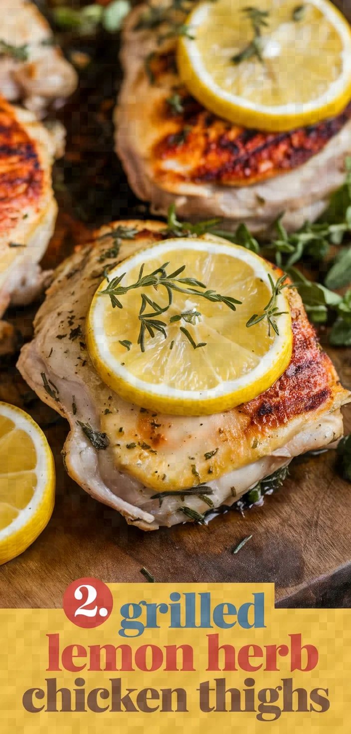 2. Grilled Lemon Herb Chicken Thighs