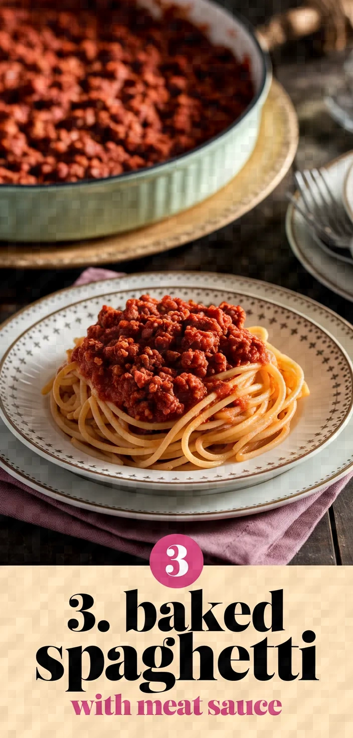 3. Baked Spaghetti with Meat Sauce