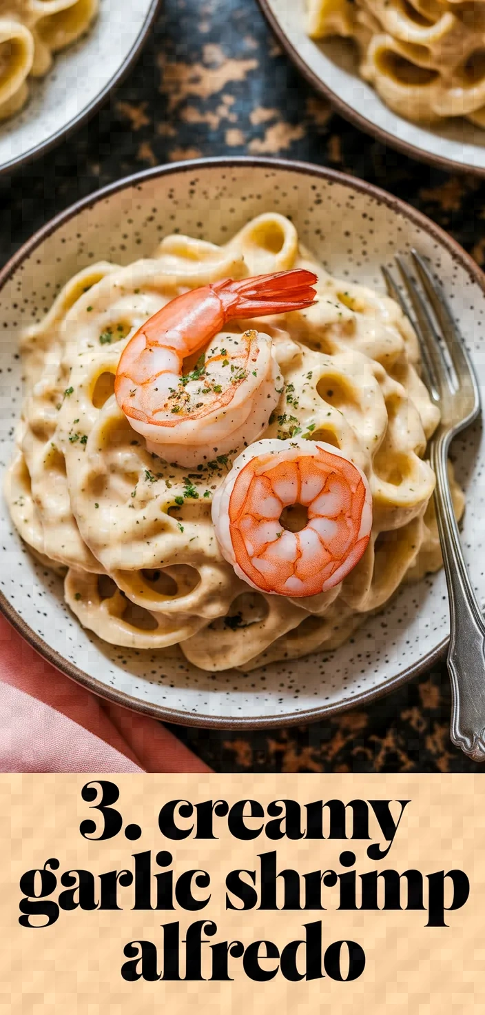 3. Creamy Garlic Shrimp Alfredo