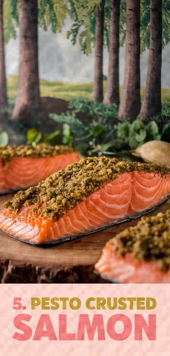 5. Pesto Crusted Salmon