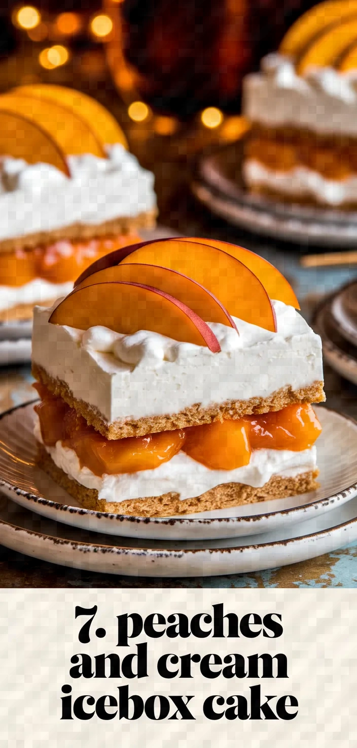 7. Peaches and Cream Icebox Cake