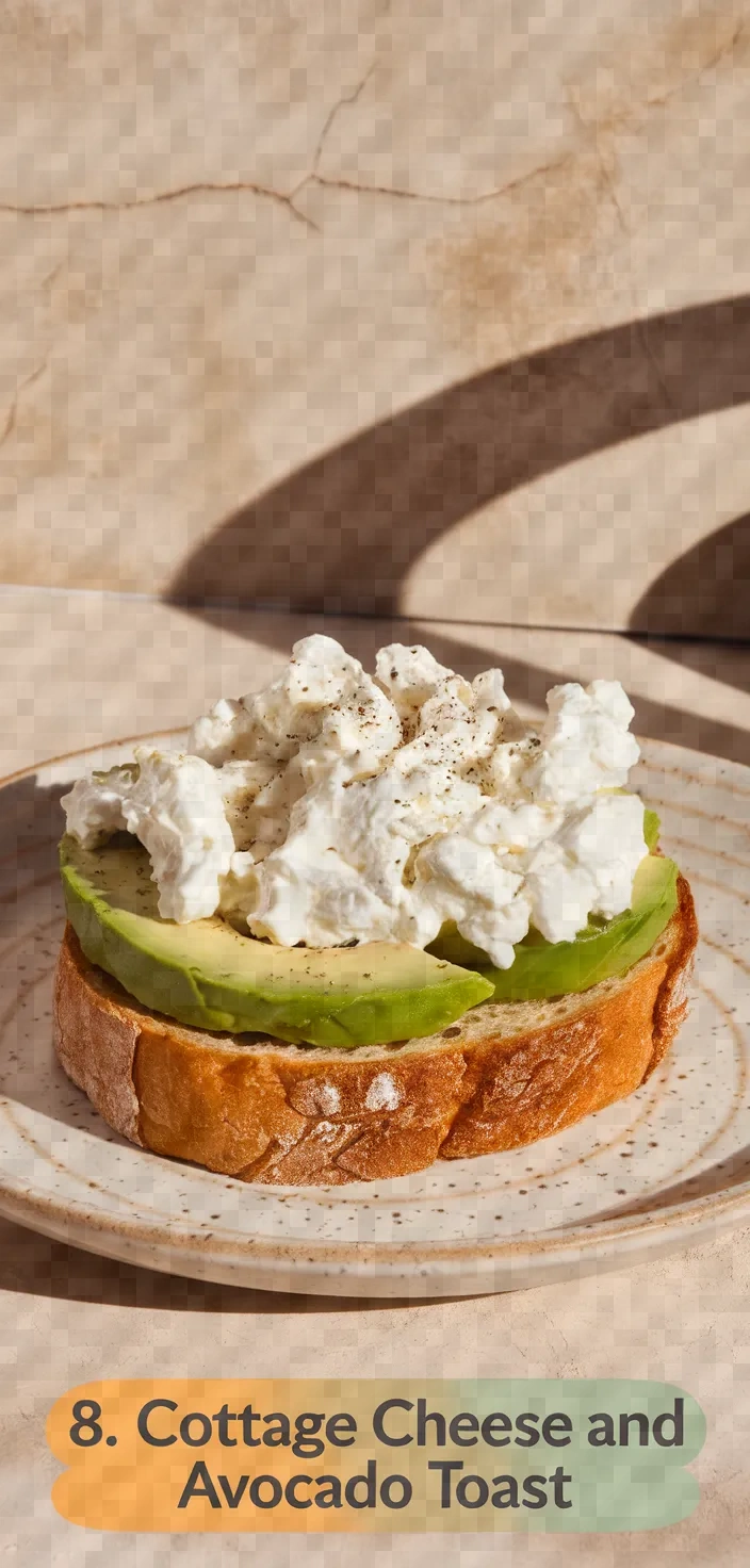 8. Cottage Cheese and Avocado Toast