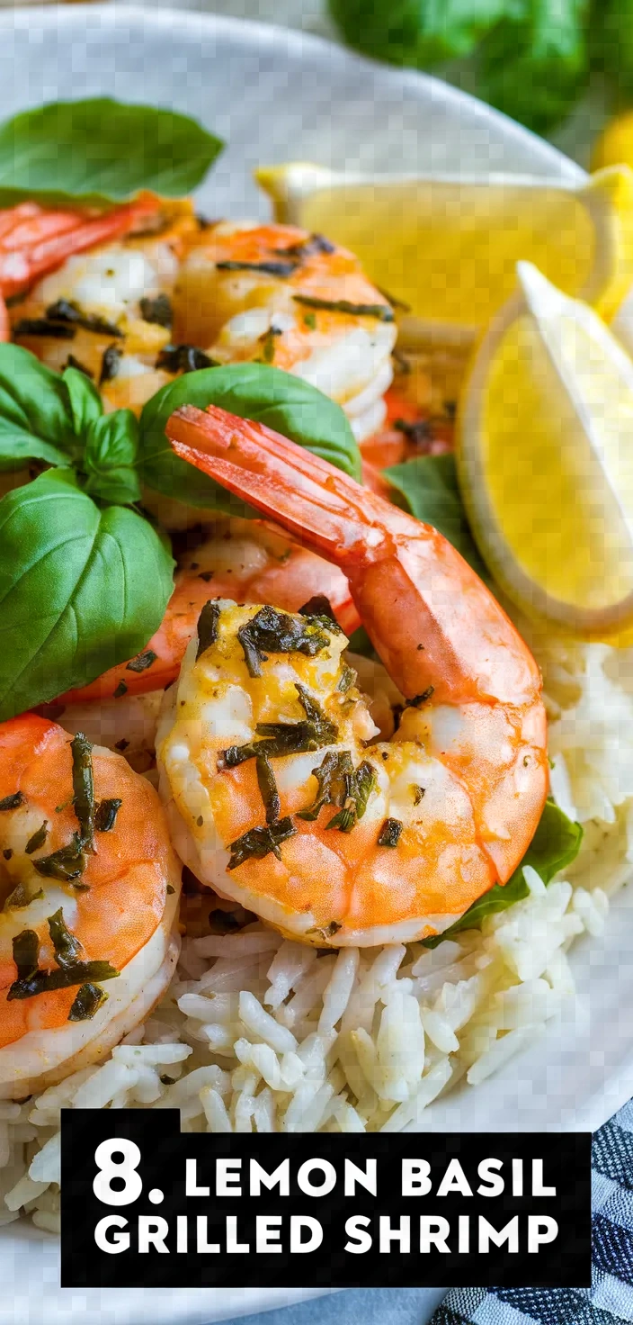 8. Lemon Basil Grilled Shrimp