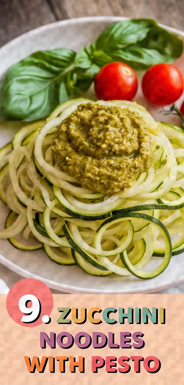 9. Zucchini Noodles with Pesto