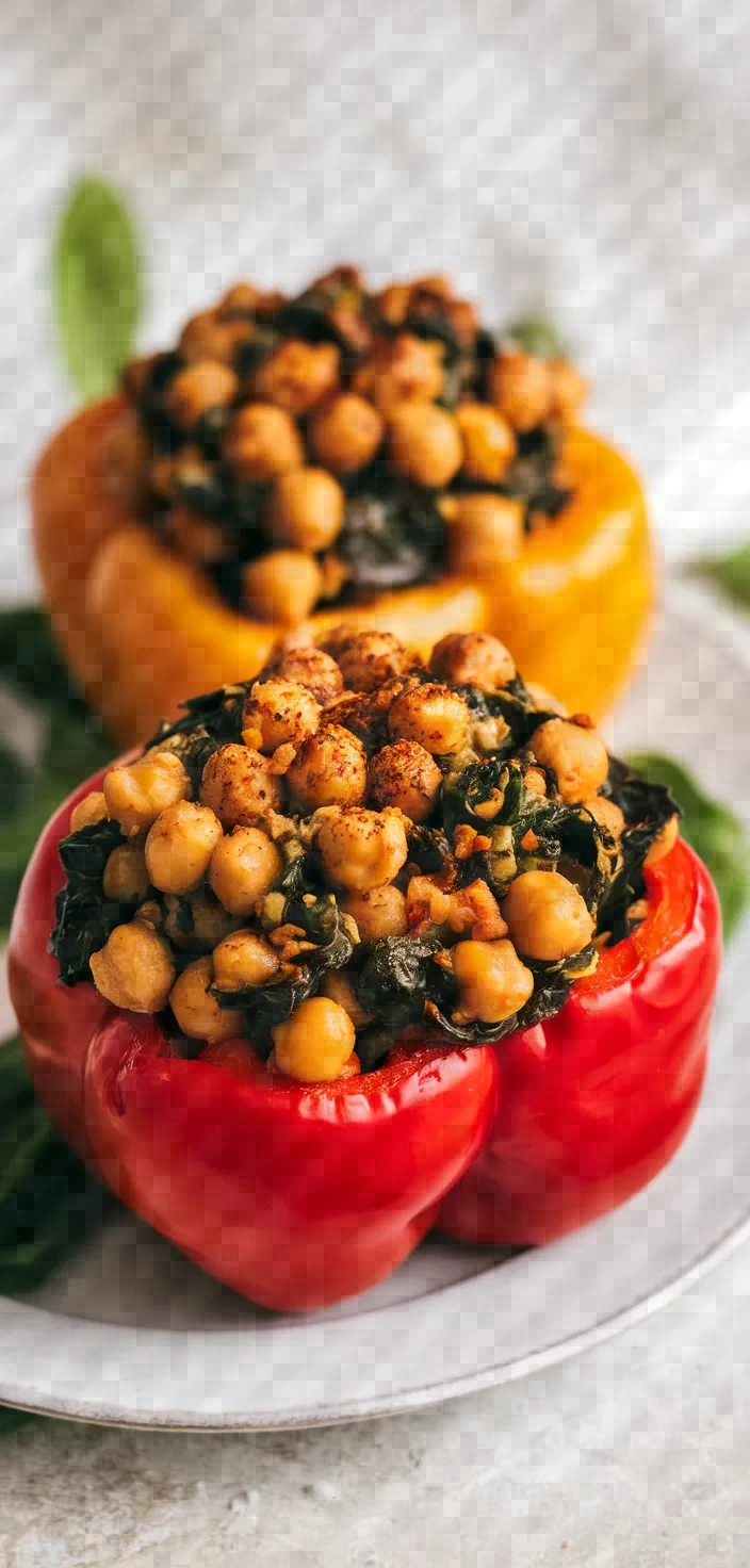 24. Chickpea and Spinach Stuffed Peppers