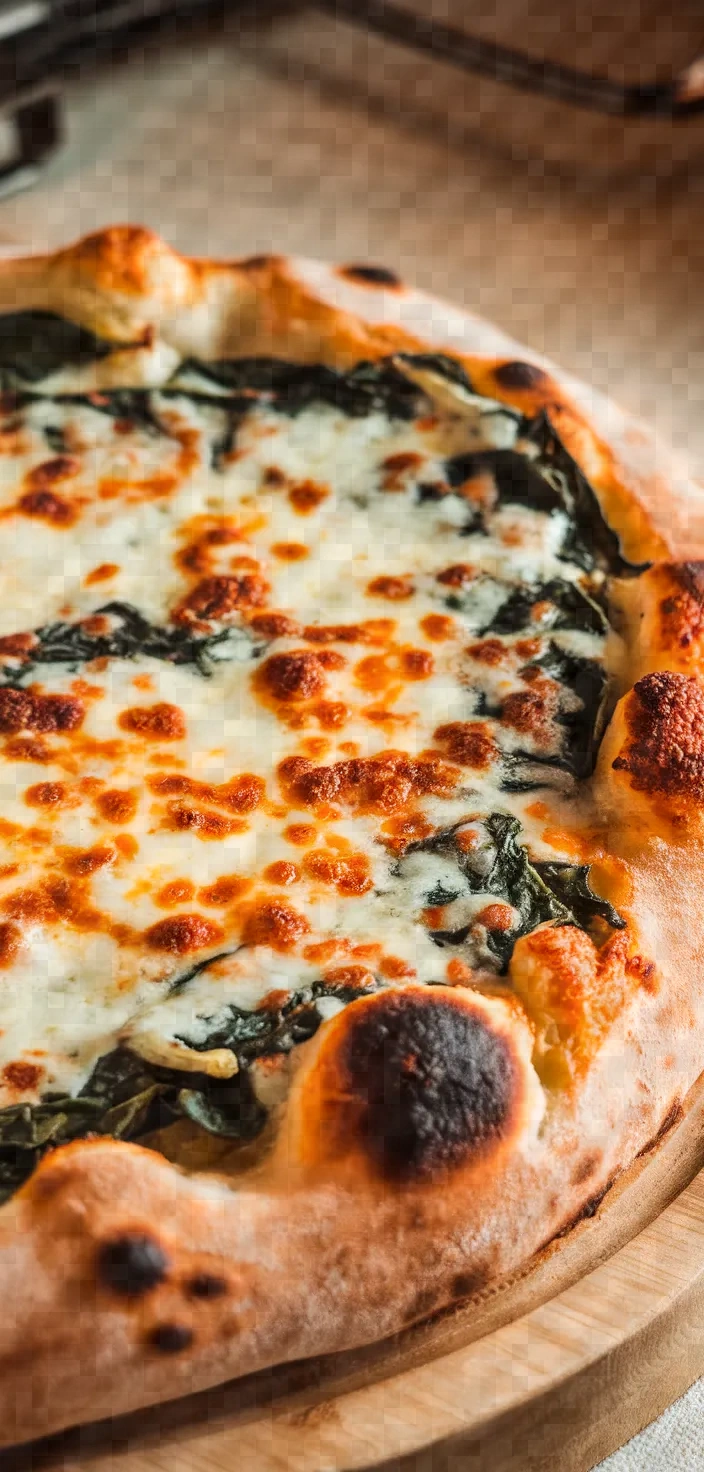 10. Spinach and Cheese Pizza