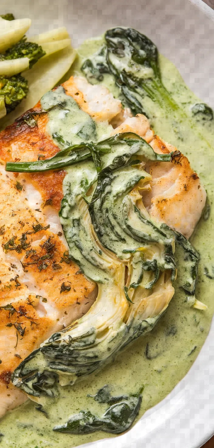 12. Creamy Spinach and Artichoke Tilapia