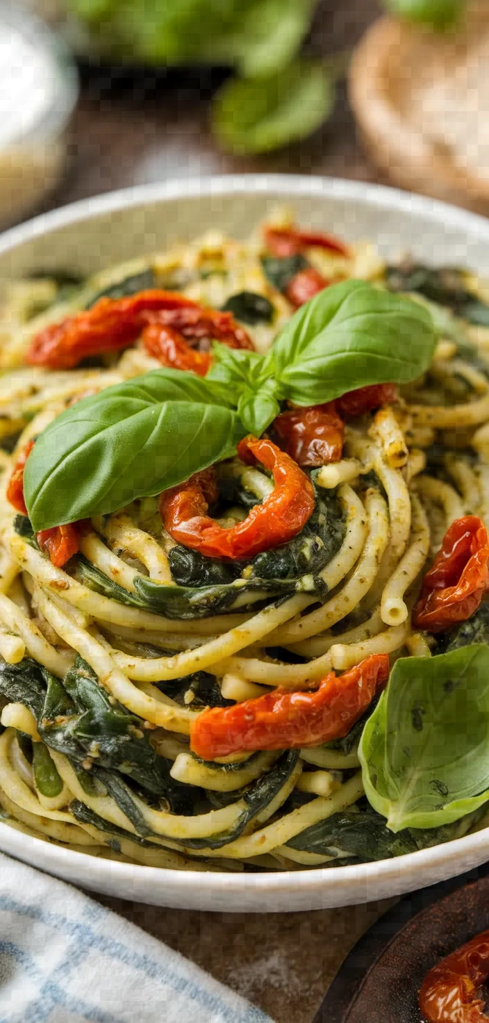 13. Spinach and Sun-Dried Tomato Pasta