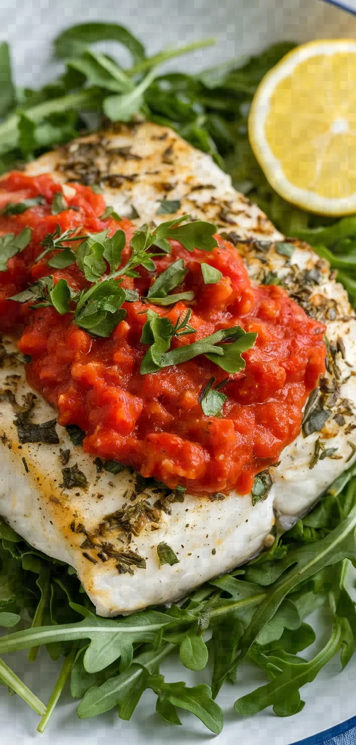 18. Herb Crusted Tilapia with Quick Tomato Sauce