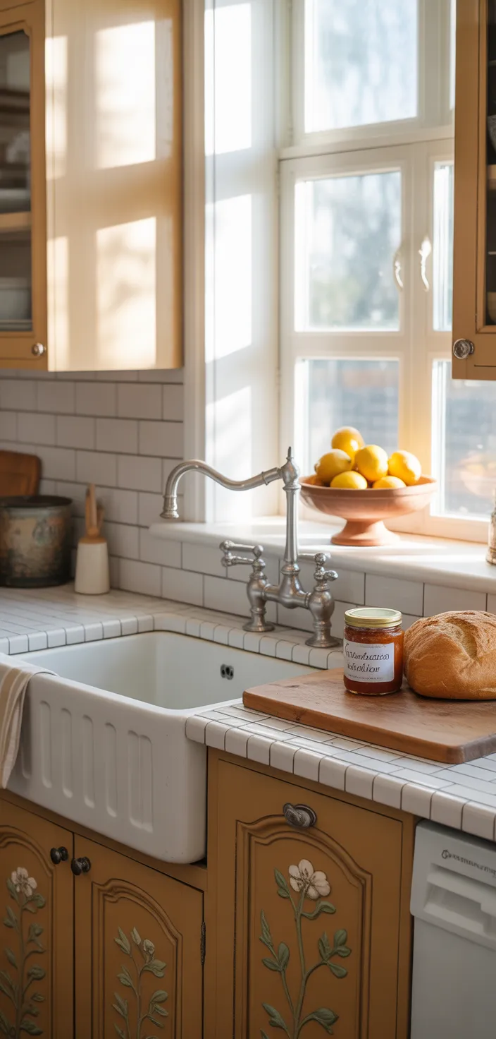 21. Hand-Painted Brown Cabinets
