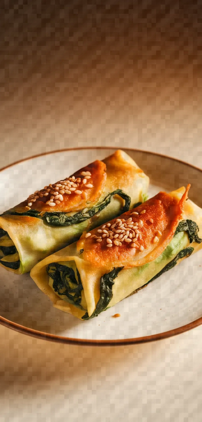 23. Spinach and Avocado Egg Rolls