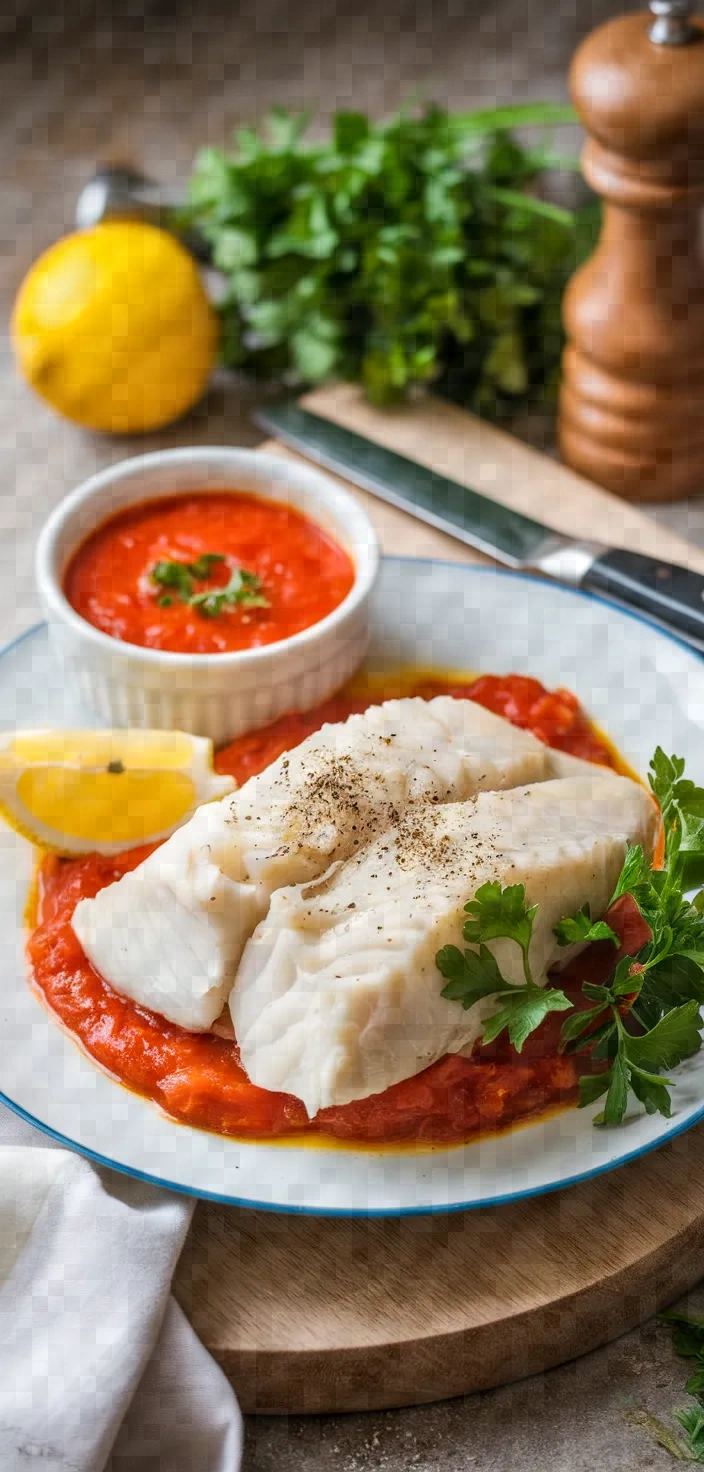 9. Cod Poached in Tomato Sauce