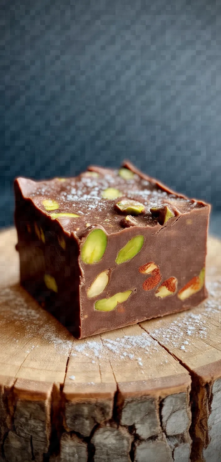 Chili Chocolate Pistachio Fudge