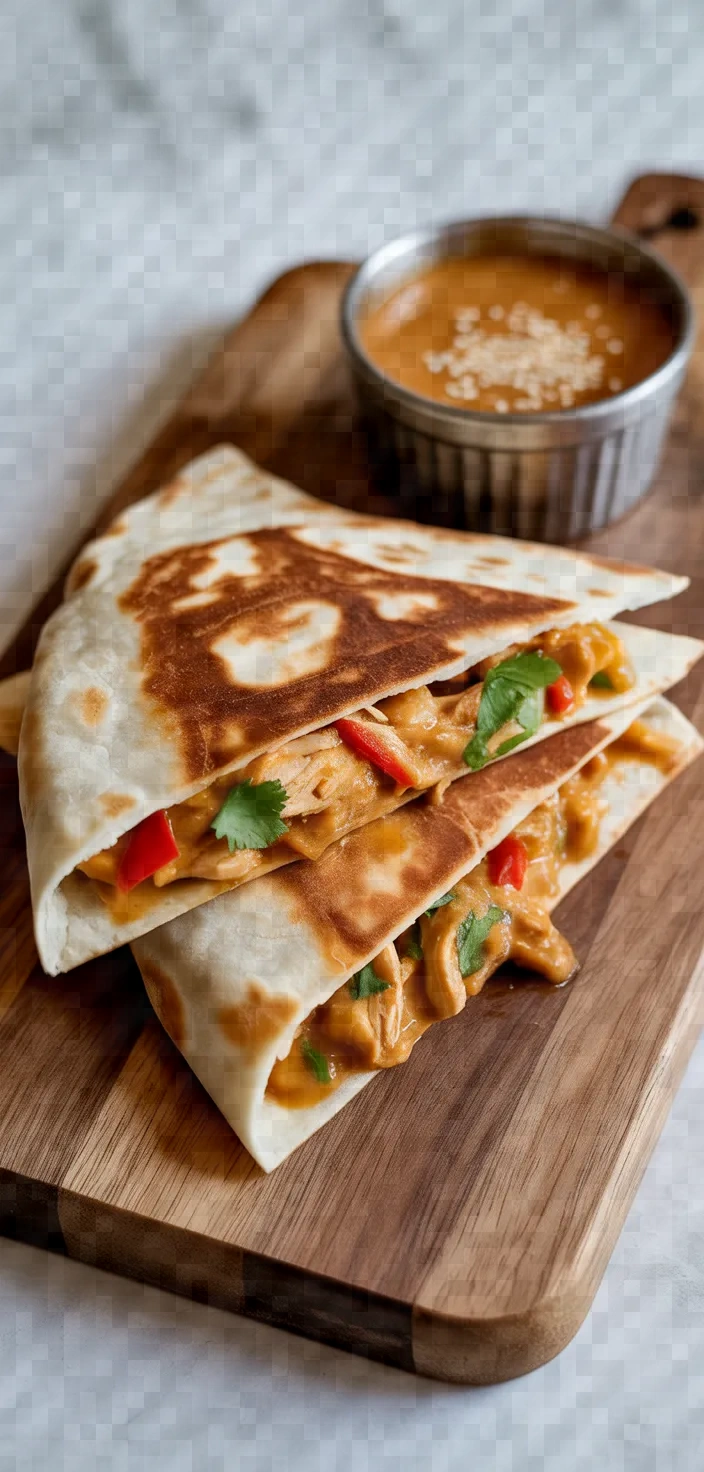 Spicy Thai Peanut Chicken Quesadilla