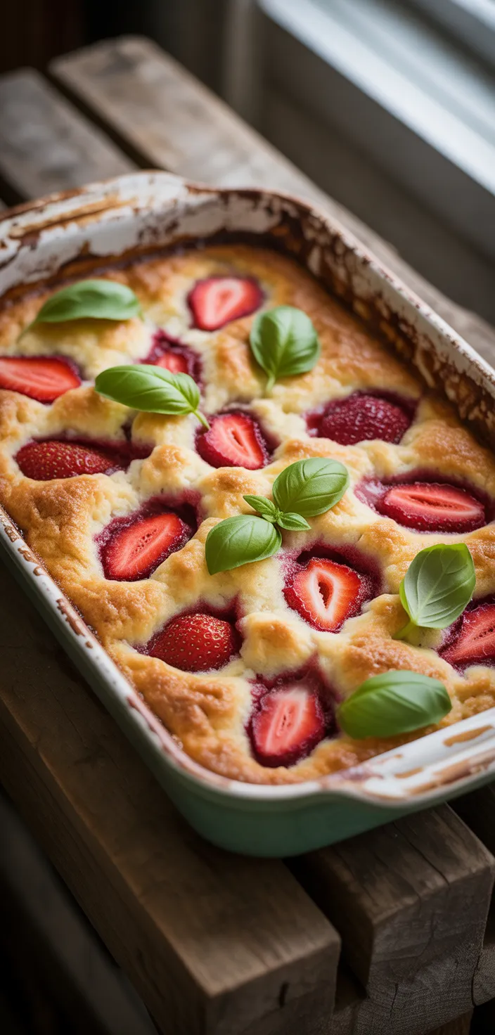11. Strawberry Basil Dump Cake