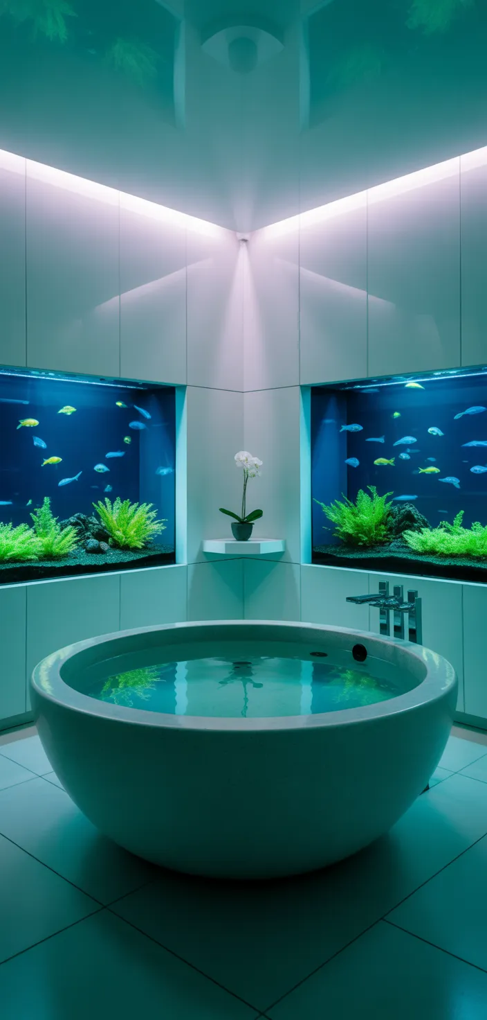 14. Wall-Embedded Aquariums