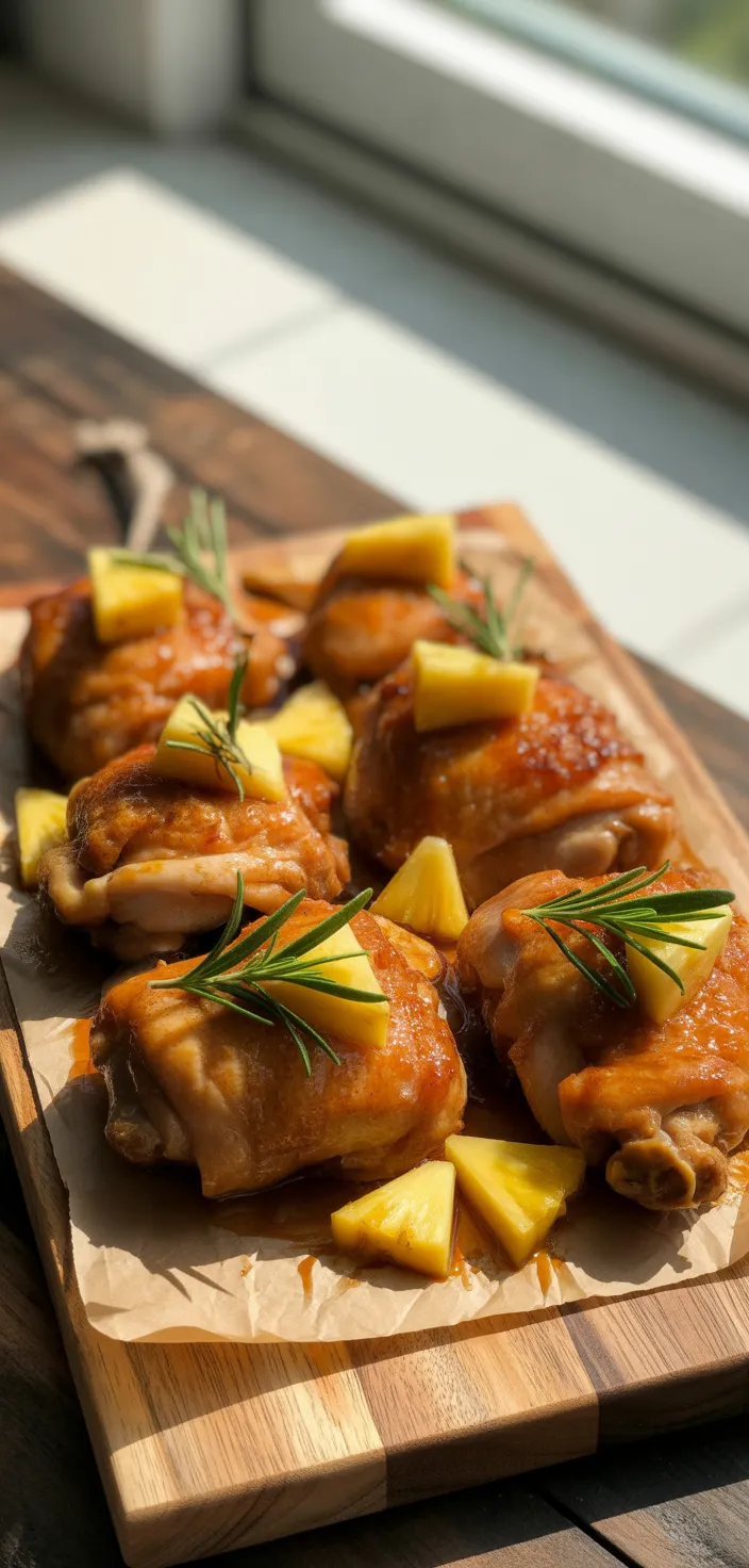 15. Pineapple Rum Glazed Chicken Thighs
