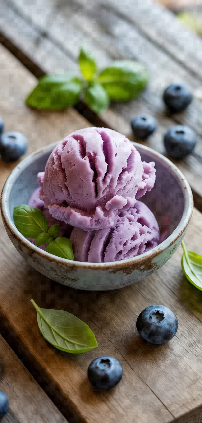 2. Blueberry Basil Lemonade Sorbet