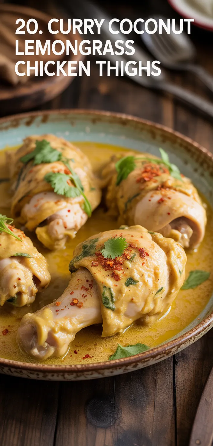 20. Curry Coconut Lemongrass Chicken Thighs