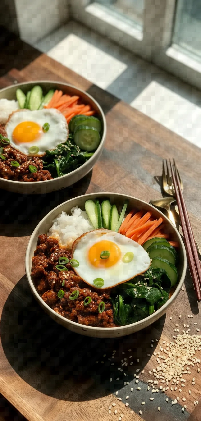 7. Korean Gochujang Beef Bibimbap Bowls