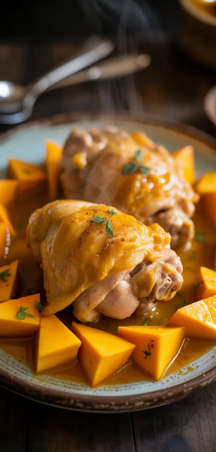 8. Mango Curry Braised Chicken Thighs