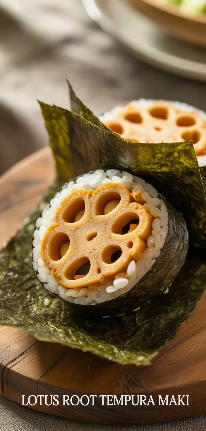 9. Lotus Root Tempura Maki