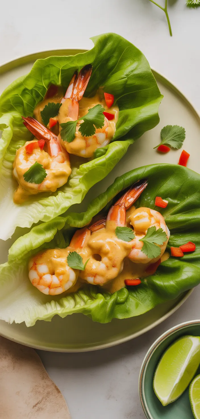Coconut Curry Shrimp Lettuce Wraps
