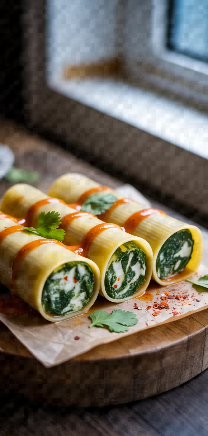Creamy Spinach Paneer Cannelloni