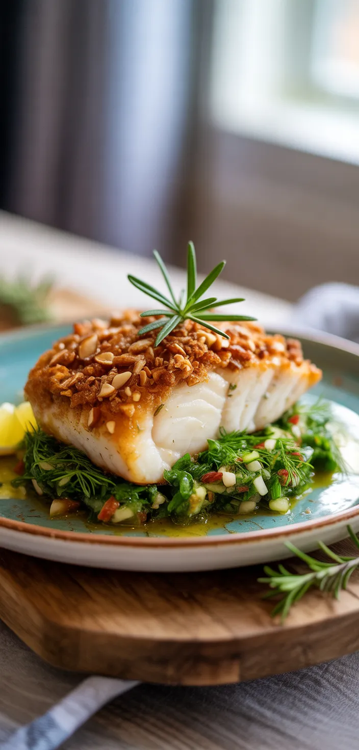 Crispy Almond-Crusted Cod with Lemon Herb Relish