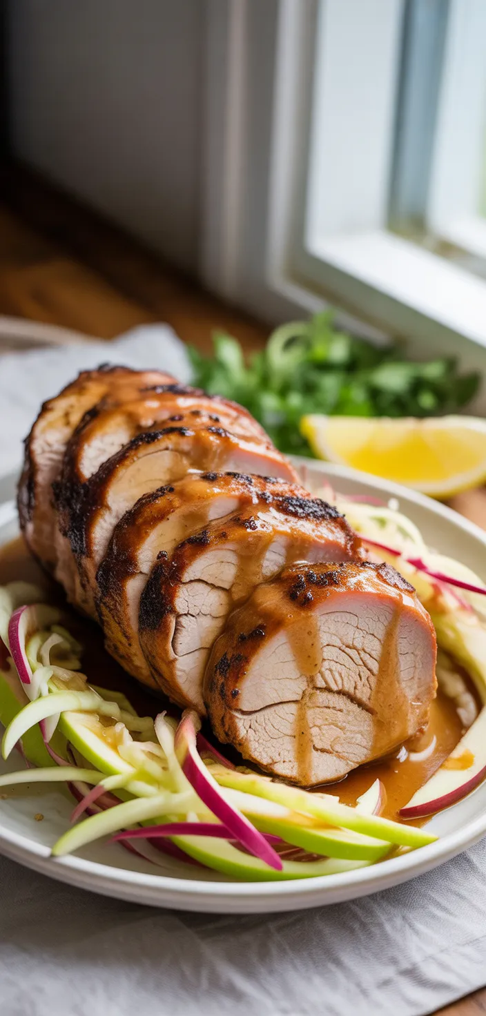 Ginger-Glazed Pork Tenderloin with Apple Slaw
