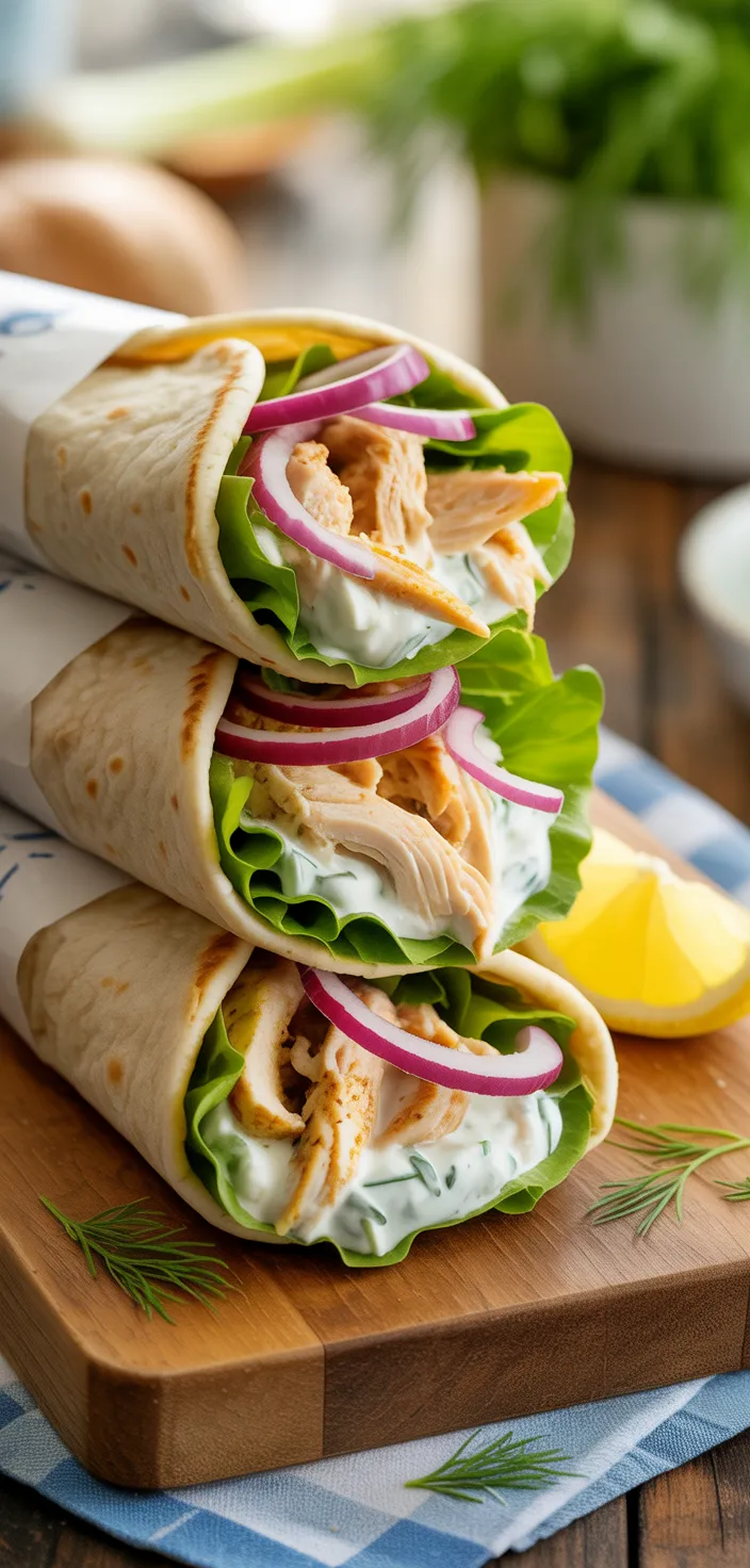 Greek Yogurt Chicken Gyro Wraps