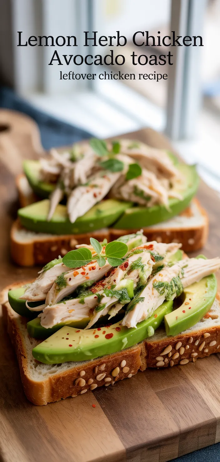 Lemon Herb Chicken Avocado Toast