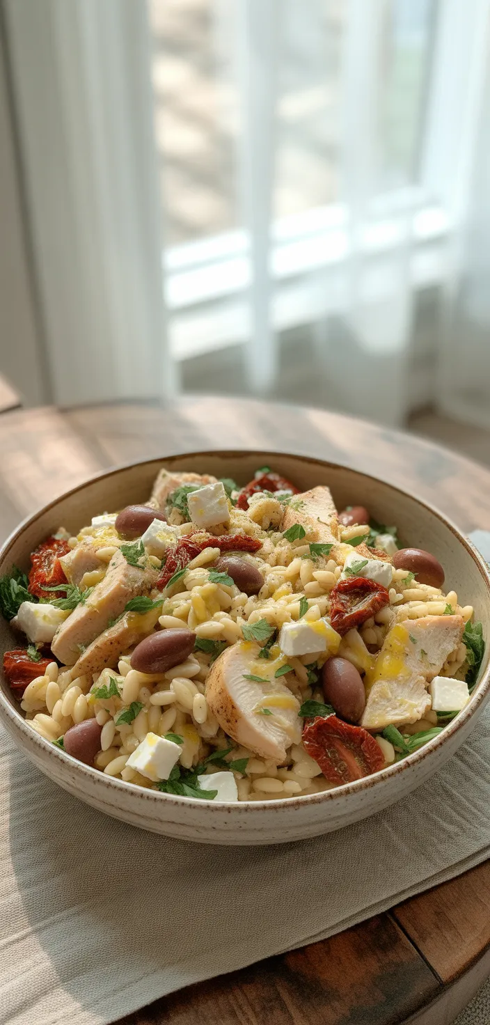Mediterranean Chicken Orzo Salad