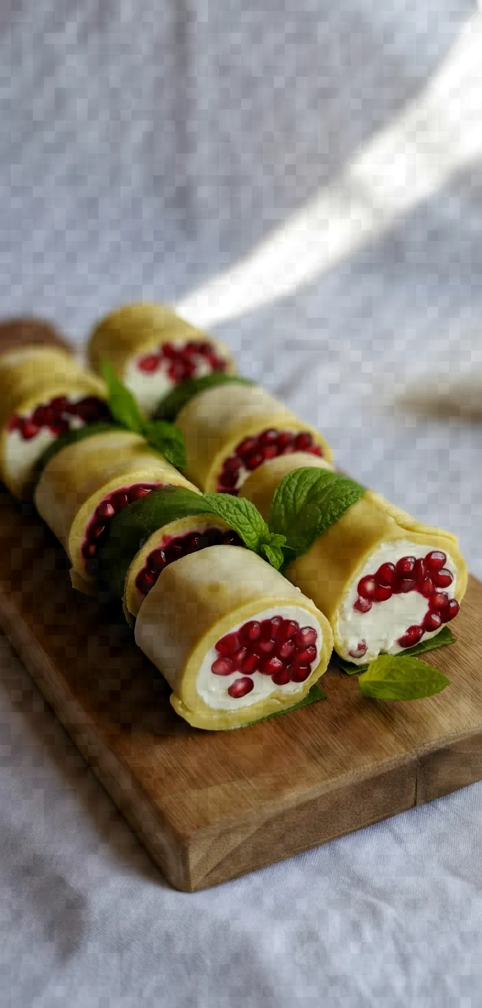 Pomegranate Mint Paneer Rolls