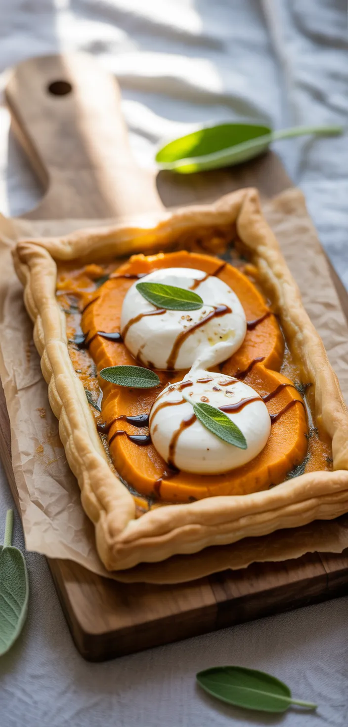 Roasted Butternut Squash Burrata Tart