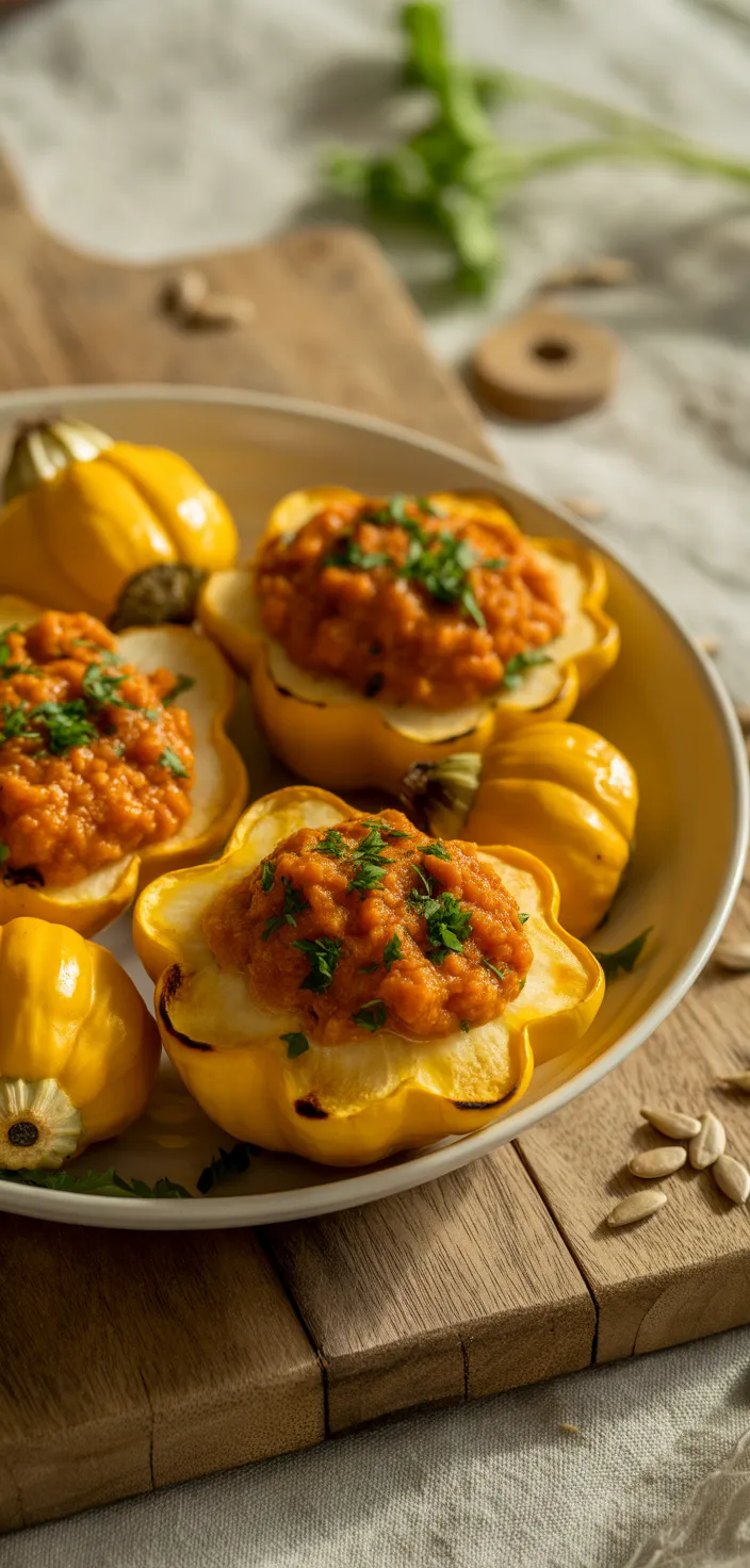 Roasted Pattypan Squash with Romesco