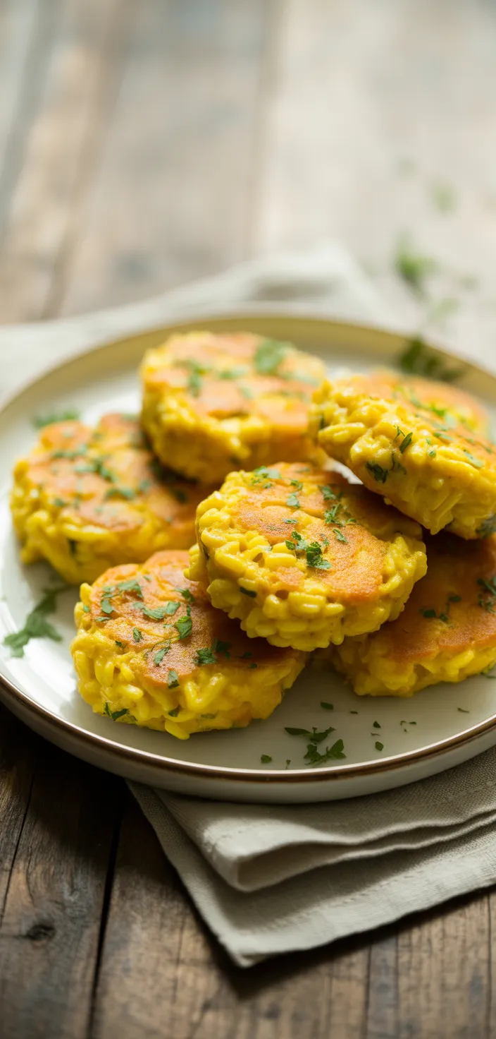 Saffron Chicken Risotto Cakes