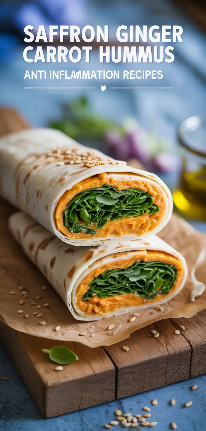 Saffron Ginger Carrot Hummus Wrap