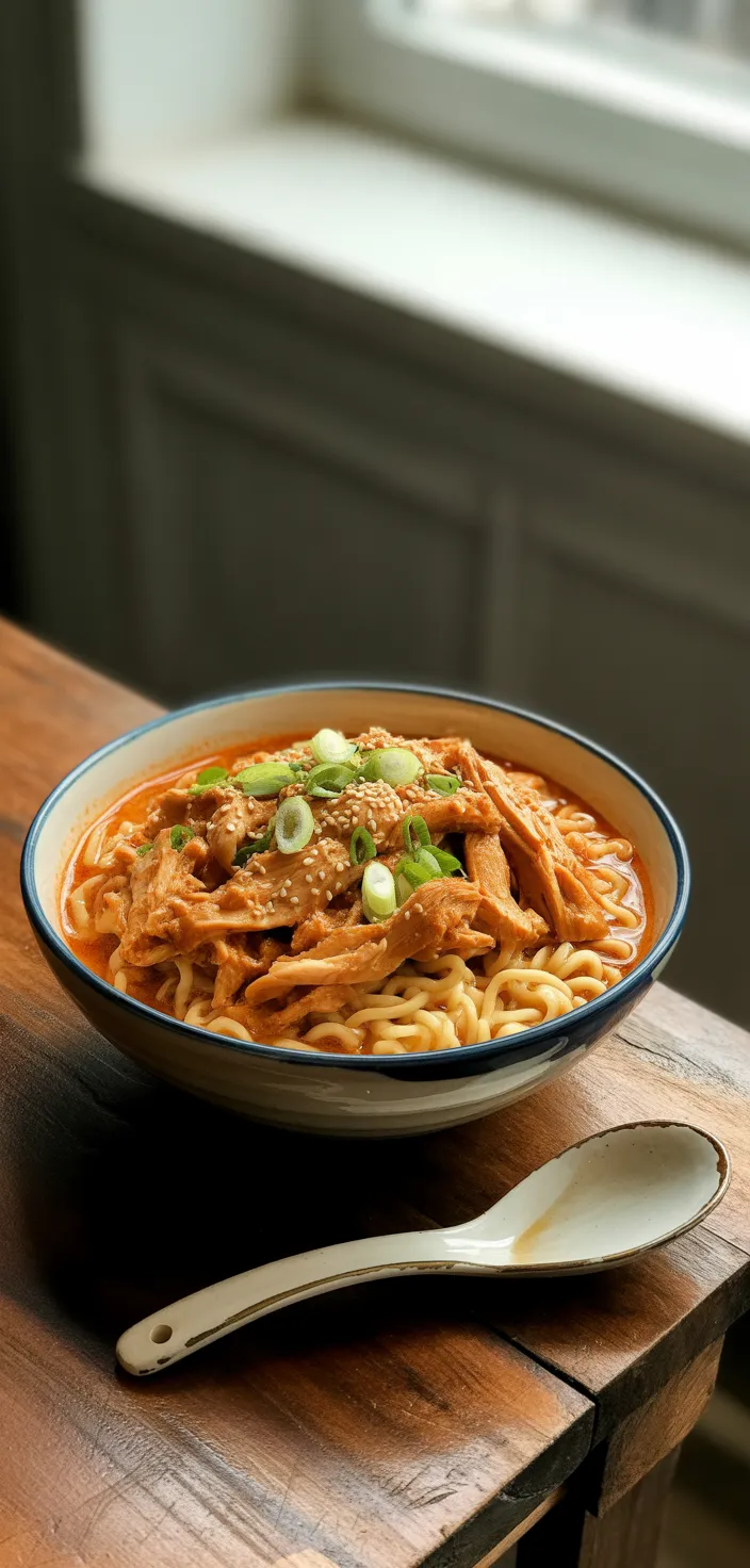Spicy Peanut Chicken Ramen Bowl